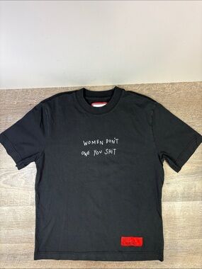 CHNGE “Women Don’t Owe You Shit” Graphic Tee Black Organic Cotton Men’s Medium